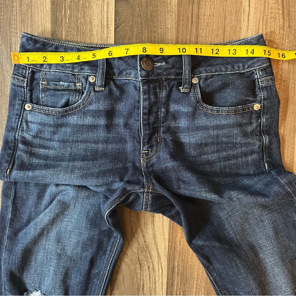 American Eagle Outfitters Tomgirl Distressed Button Fly Jeans SZ 0 - Picture 7 of 11